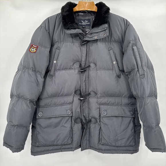 Triple F.A.T. Goose Jacket Mens Size 3XL Gray Down Parka Hooded 90s VTG - Picture 1 of 7
